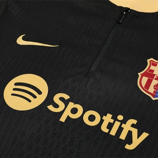 24/25 FC Barcelona Training Kids Size Gold Tracksuit from FootballPrestige.shop - Premium Concept kits