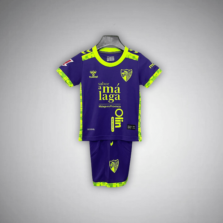 24/25 Málaga Away Kids Size Kit from FootballPrestige.shop - Premium Concept kits