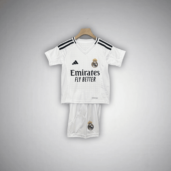 24/25 Real Madrid Home Kids Size Kit from FootballPrestige.shop - Premium Concept kits