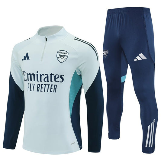 25/26 Arsenal Training White Kids Size Tracksuit - Premium Quality Jersey at FootballPrestige.com