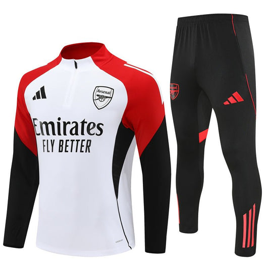 25/26 Arsenal White Kids Size Tracksuit - Premium Quality Jersey at FootballPrestige.com