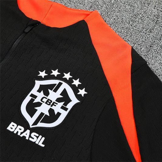 25/26 Brazil Training Black Tracksuit from FootballPrestige.shop - Premium Concept kits