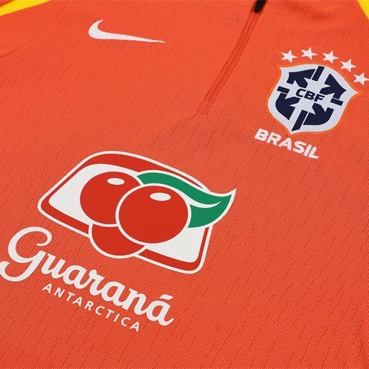 25/26 Brazil Training Orange Tracksuit from FootballPrestige.shop - Premium Concept kits