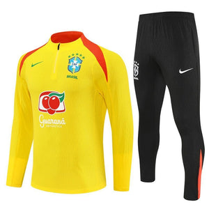 25/26 Brazil Training Yellow Kids Size Tracksuit from FootballPrestige.shop - Premium Concept kits