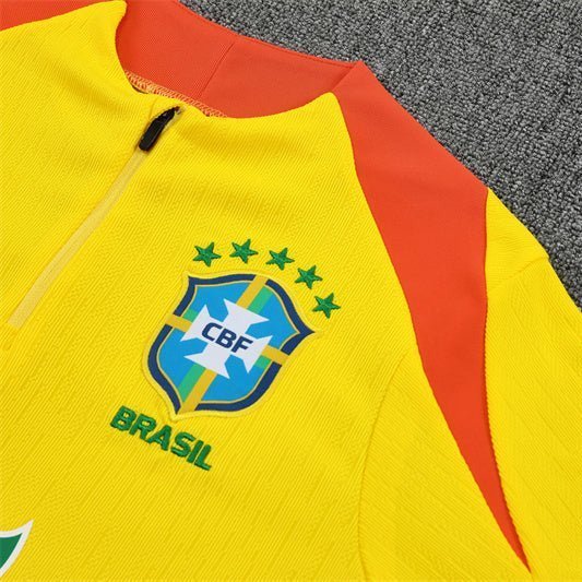 25/26 Brazil Training Yellow Tracksuit from FootballPrestige.shop - Premium Concept kits