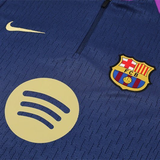 25/26 FC Barcelona Half Zip Training Blue/Purple Kids Size Tracksuit from FootballPrestige.shop - Premium Concept kits