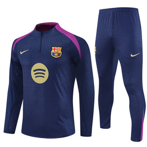 25/26 FC Barcelona Half Zip Training Blue/Purple Kids Size Tracksuit from FootballPrestige.shop - Premium Concept kits