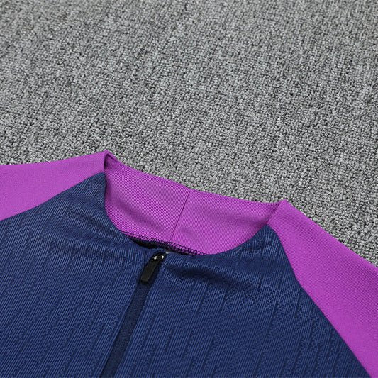25/26 FC Barcelona Half Zip Training Blue/Purple Tracksuit from FootballPrestige.shop - Premium Concept kits