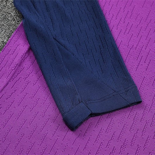 25/26 FC Barcelona Half Zip Training Purple/Blue Kids Size Tracksuit from FootballPrestige.shop - Premium Concept kits