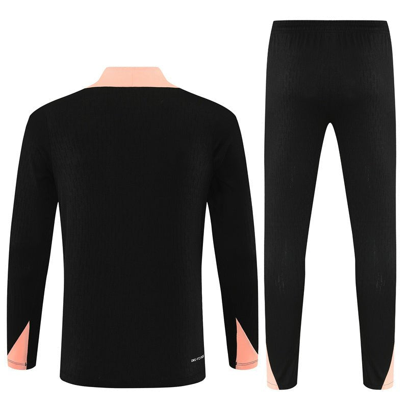 25/26 France Training Black/Light Pink Kids Size Tracksuit from FootballPrestige.shop - Premium Concept kits