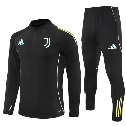 25/26 Juventus Training Black Kids Size Tracksuit - Premium Quality Jersey at FootballPrestige.com