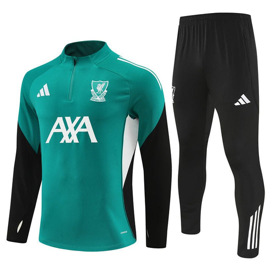 25/26 Liverpool Training Green Kids Size Tracksuit - Premium Quality Jersey at FootballPrestige.com