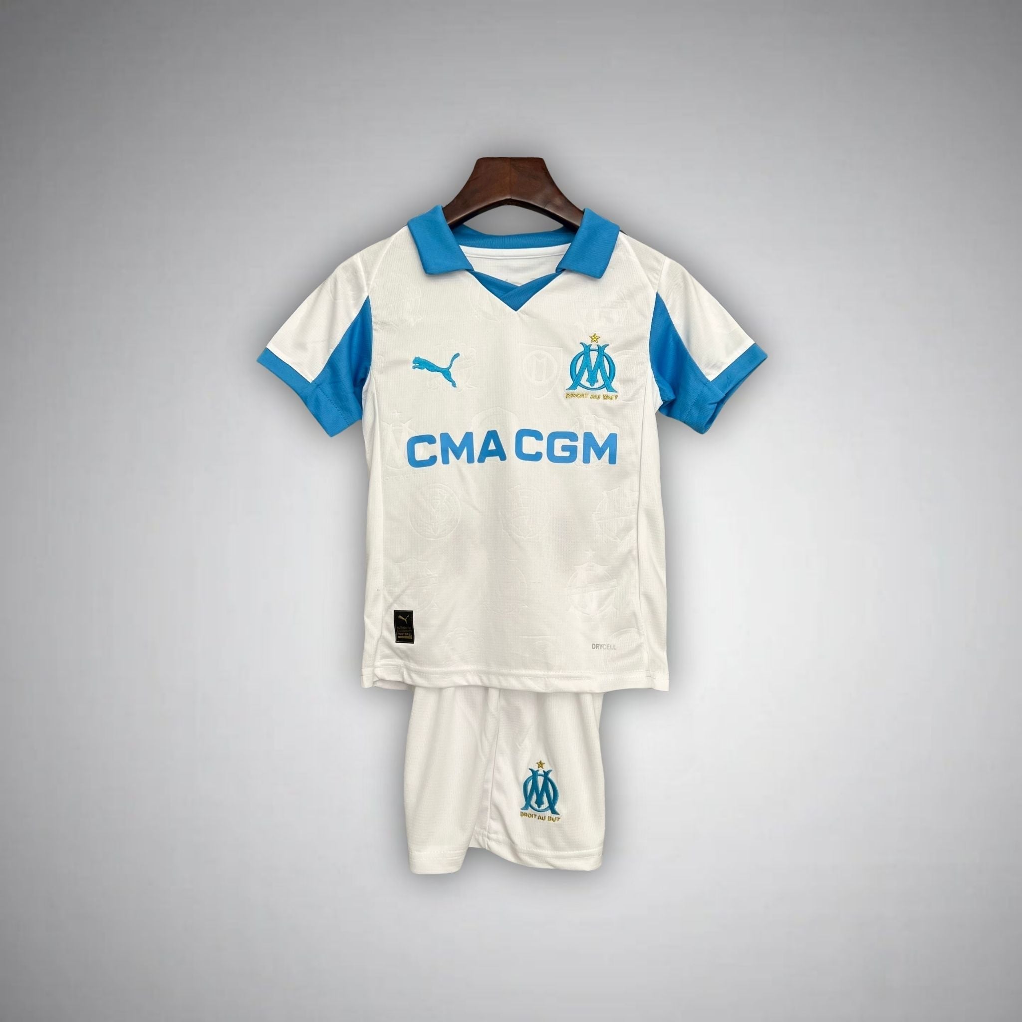 25/26 Marseille Home Kids Size Kit from FootballPrestige.shop - Premium Concept kits