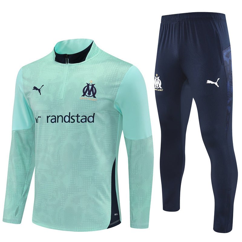 25/26 Marseille Training Mint Green Tracksuit from FootballPrestige.shop - Premium Concept kits