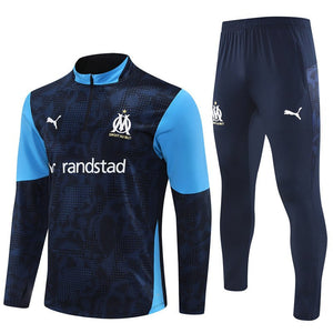25/26 Marseille Training Navy Blue Tracksuit from FootballPrestige.shop - Premium Concept kits