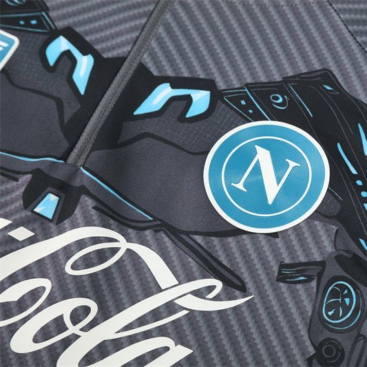 25/26 Napoli Training Black Kids Size Tracksuit from FootballPrestige.shop - Premium Concept kits