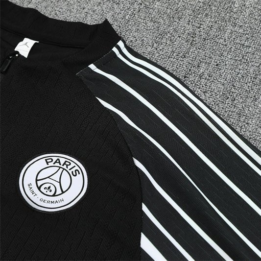 25/26 PSG x Jordan Black Kids Size Tracksuit - Premium Quality Jersey at FootballPrestige.com
