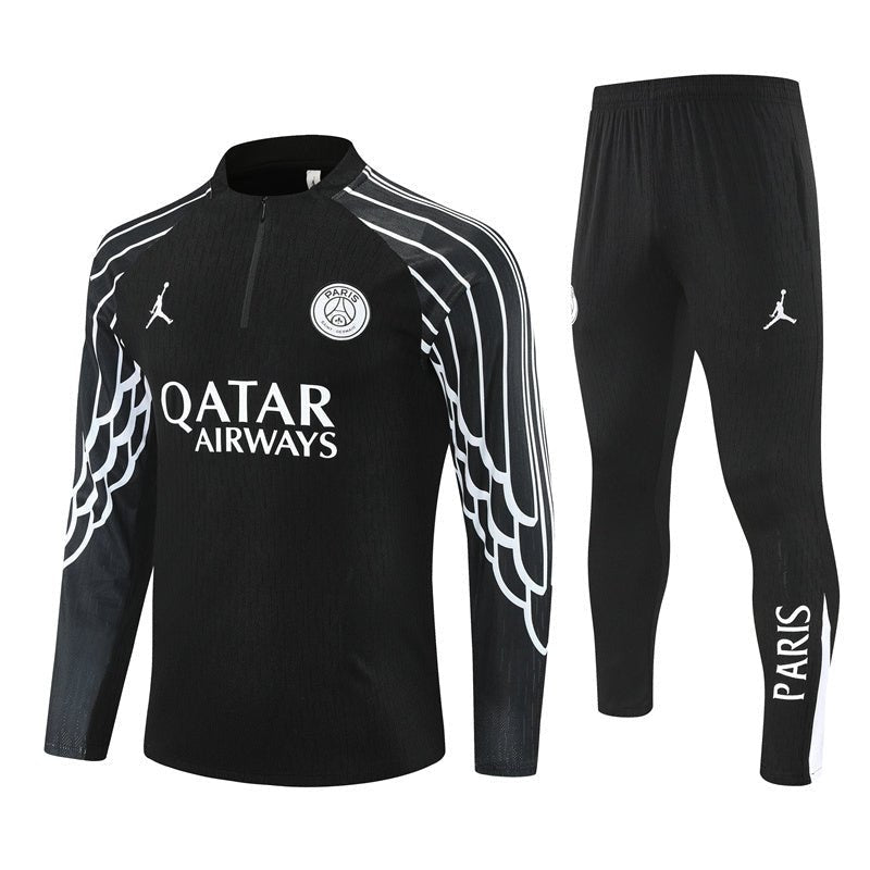 25/26 PSG x Jordan Black Kids Size Tracksuit from FootballPrestige.shop - Premium Concept kits