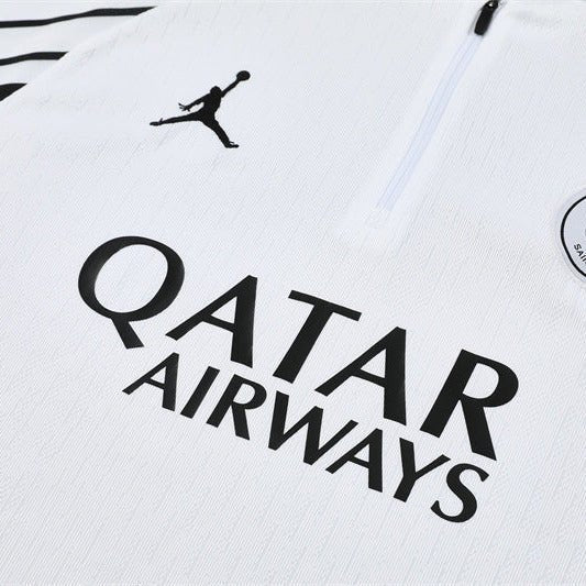 25/26 PSG x Jordan White Kids Size Tracksuit - Premium Quality Jersey at FootballPrestige.com