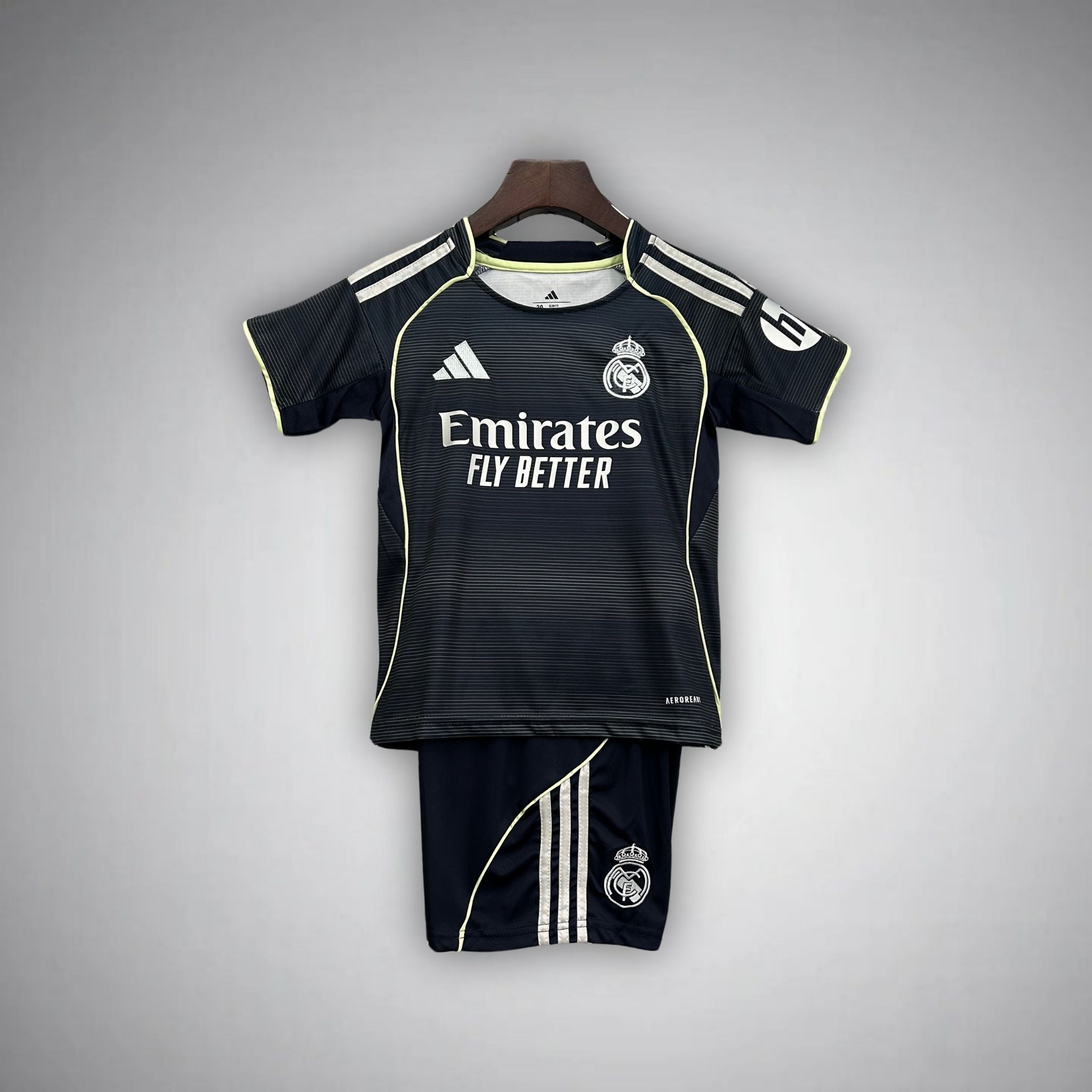 25/26 Real Madrid Away Kids Size Kit from FootballPrestige.shop - Premium Concept kits