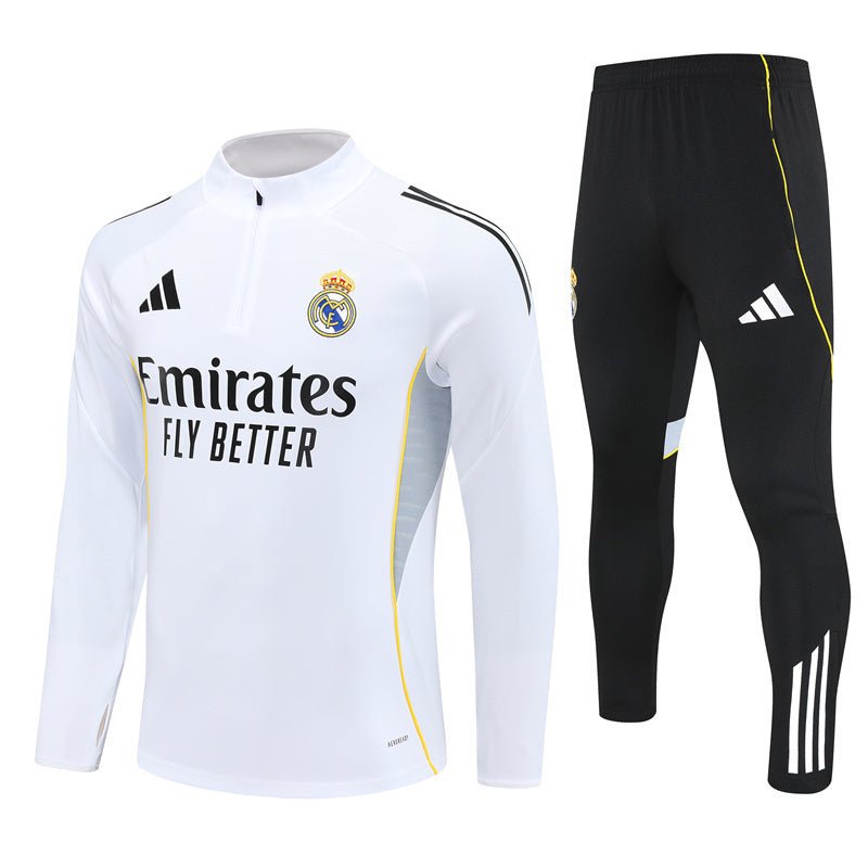 25/26 Real Madrid Home Tracksuit - Premium Quality Jersey at FootballPrestige.com