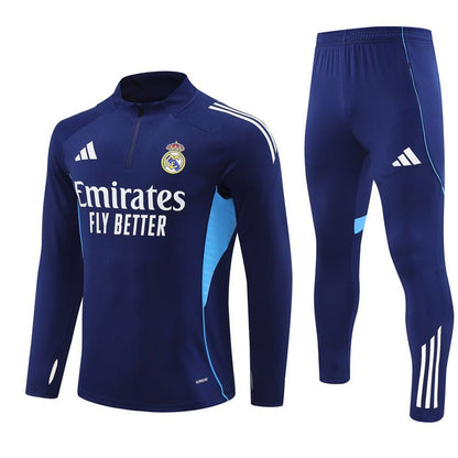 25/26 Real Madrid Training Blue Kids Size Tracksuit - Premium Quality Jersey at FootballPrestige.com