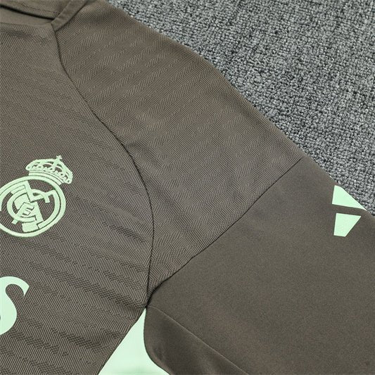 25/26 Real Madrid Training Dark Olive Tracksuit - Premium Quality Jersey at FootballPrestige.com
