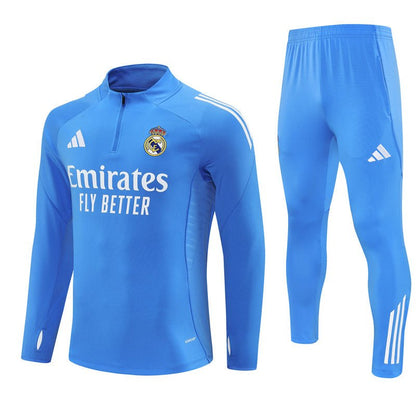 25/26 Real Madrid Training Light Blue Kids Size Tracksuit - Premium Quality Jersey at FootballPrestige.com