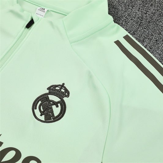 25/26 Real Madrid Training Lime Green Kids Size Tracksuit - Premium Quality Jersey at FootballPrestige.com