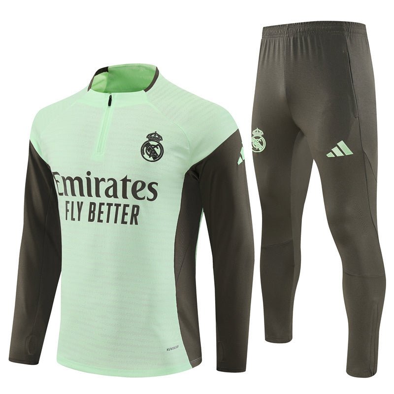 25/26 Real Madrid Training Lime Green Tracksuit from FootballPrestige.shop - Premium Concept kits