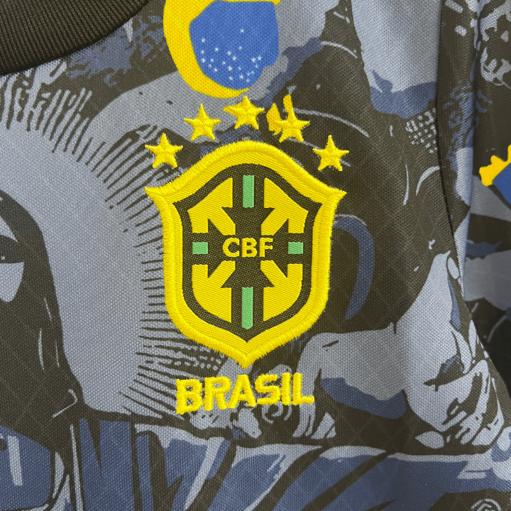 Brazil "Jesus" Premium Blue Kids Size Kit from FootballPrestige.shop - Premium Concept kits