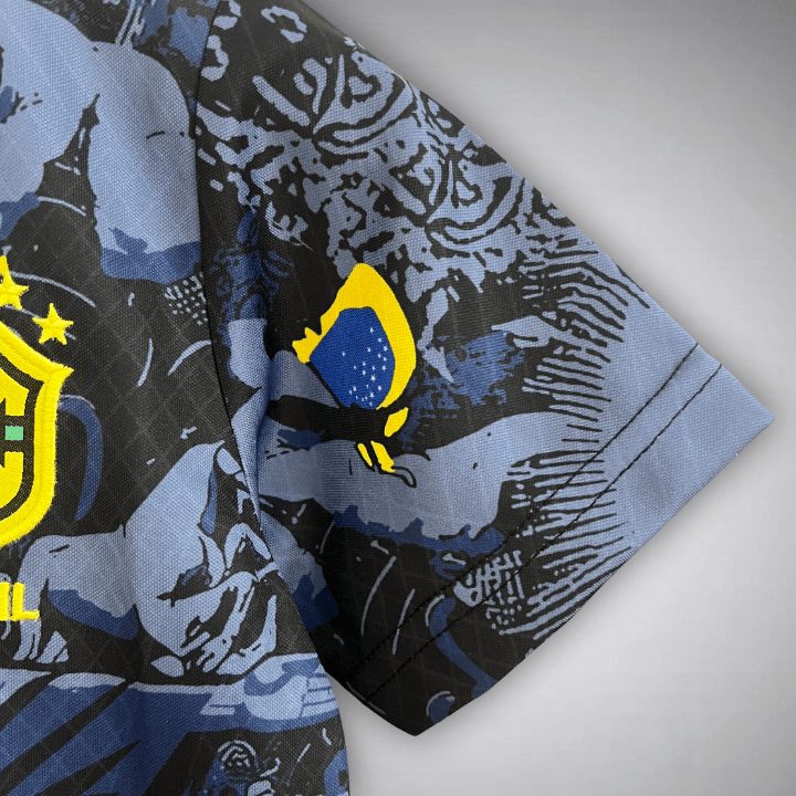 Brazil "Jesus" Premium Blue Kids Size Kit from FootballPrestige.shop - Premium Concept kits