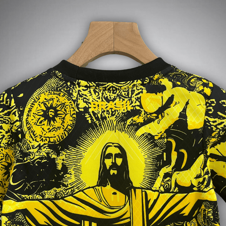 Brazil "Jesus" Premium Kids Size Yellow Kit from FootballPrestige.shop - Premium Concept kits