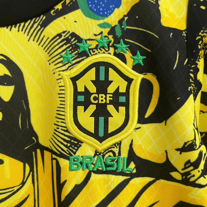 Brazil "Jesus" Premium Kids Size Yellow Kit from FootballPrestige.shop - Premium Concept kits
