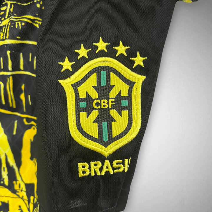 Brazil "Jesus" Premium Kids Size Yellow Kit from FootballPrestige.shop - Premium Concept kits