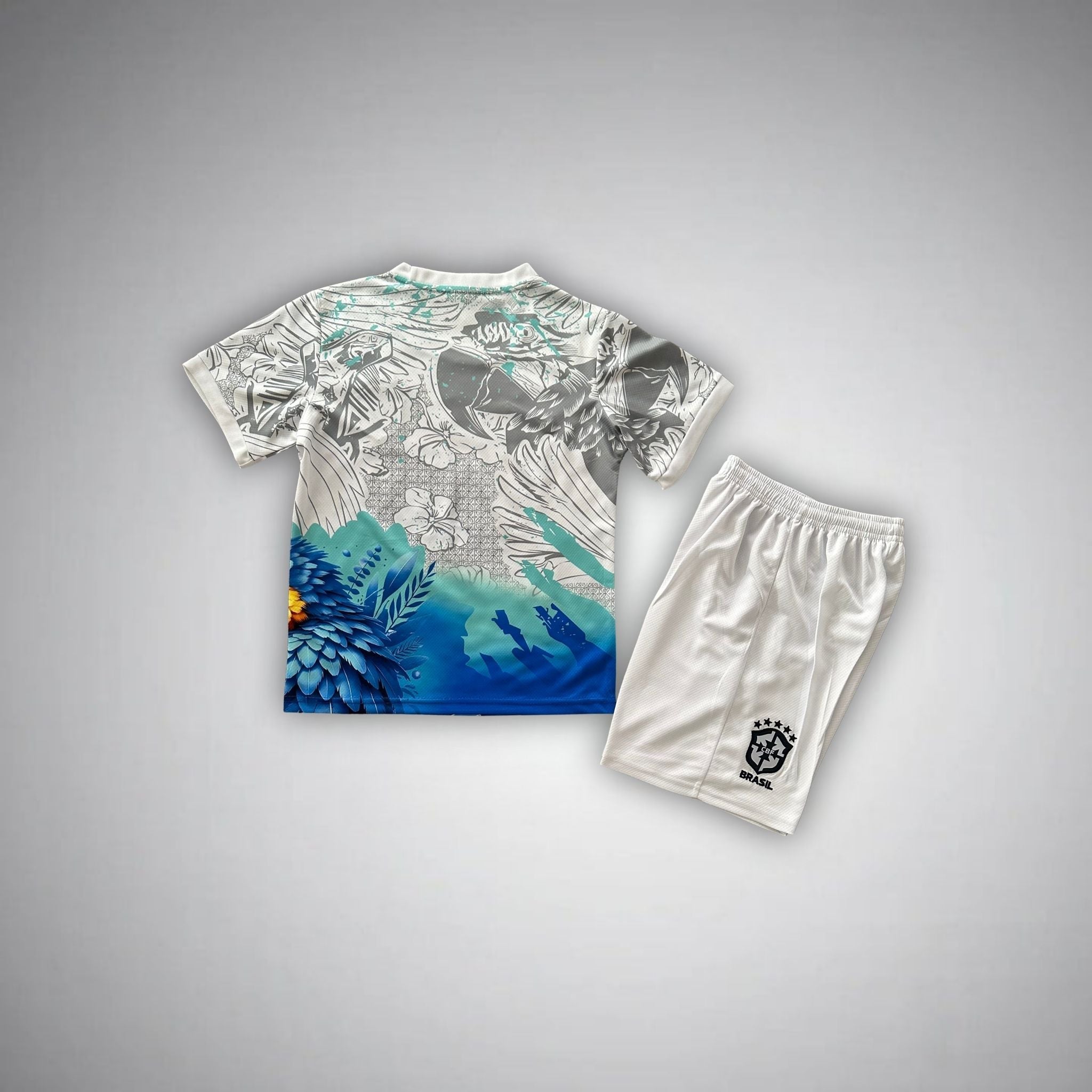 Brazil "Rio Rise" Premium Kids Size Kit from FootballPrestige.shop - Premium Concept kits