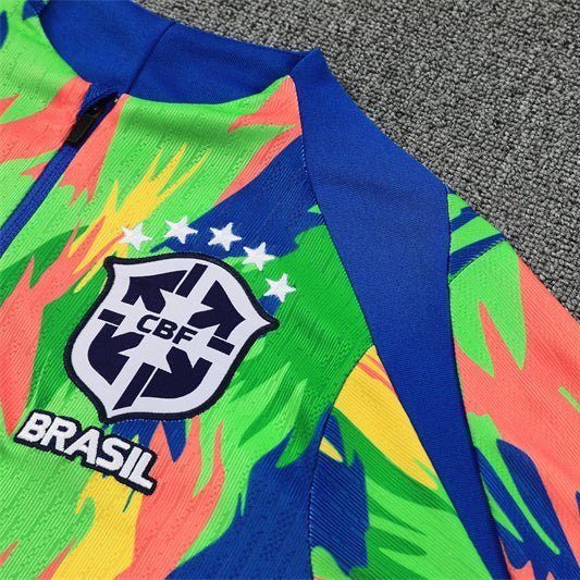 Brazil "Tropical Inferno" Premium Tracksuit from FootballPrestige.shop - Premium Concept kits
