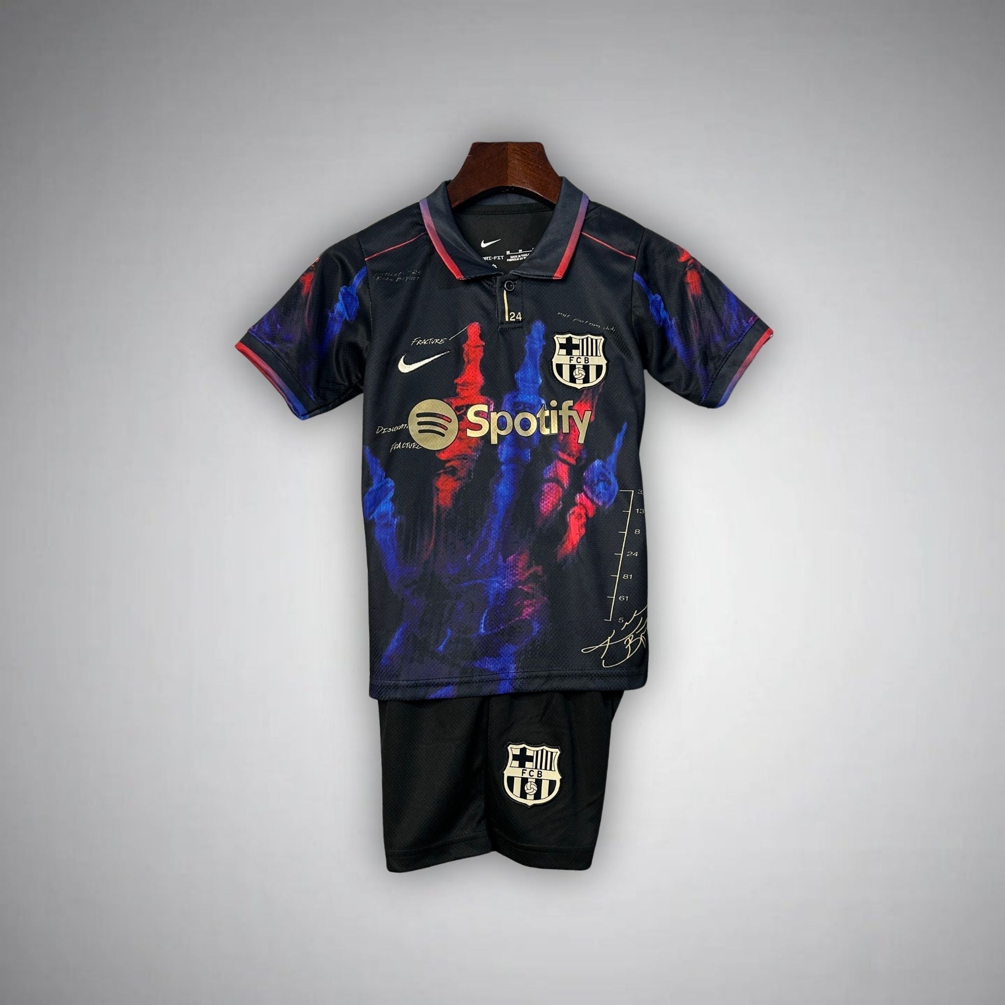 FC Barcelona "Blood and Colors" Premium Kids Size Kit from FootballPrestige.shop - Premium Concept kits