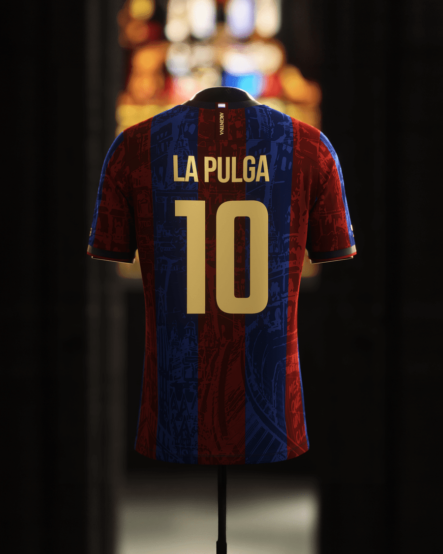 FC Barcelona "La Pulga" Premium Kit from FootballPrestige.shop - Premium Concept kits