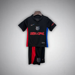 FC Barcelona x Cactus Jack Away Kids Size Kit from FootballPrestige.shop - Premium Concept kits
