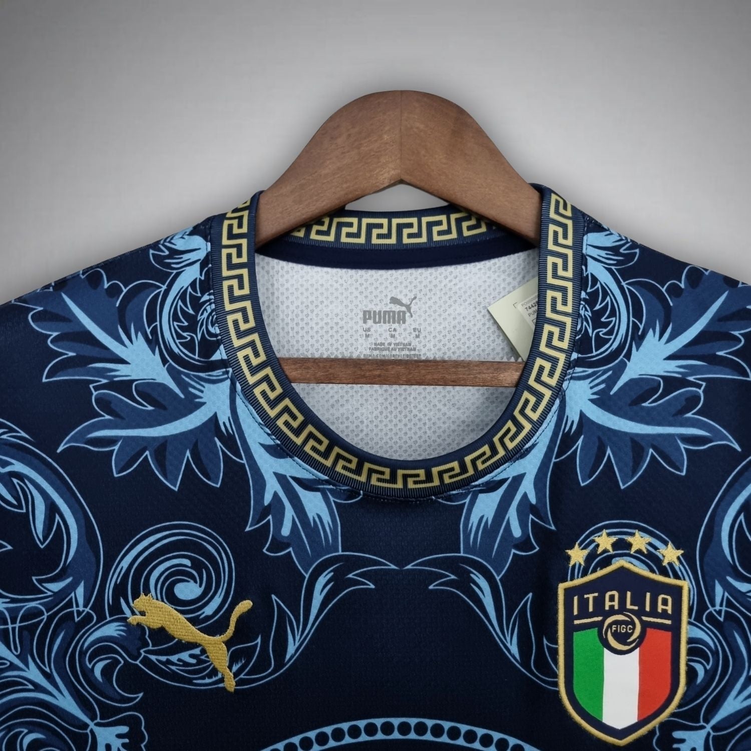 Italy "Versace" Premium Dark Blue Kit from FootballPrestige.shop - Premium Concept kits