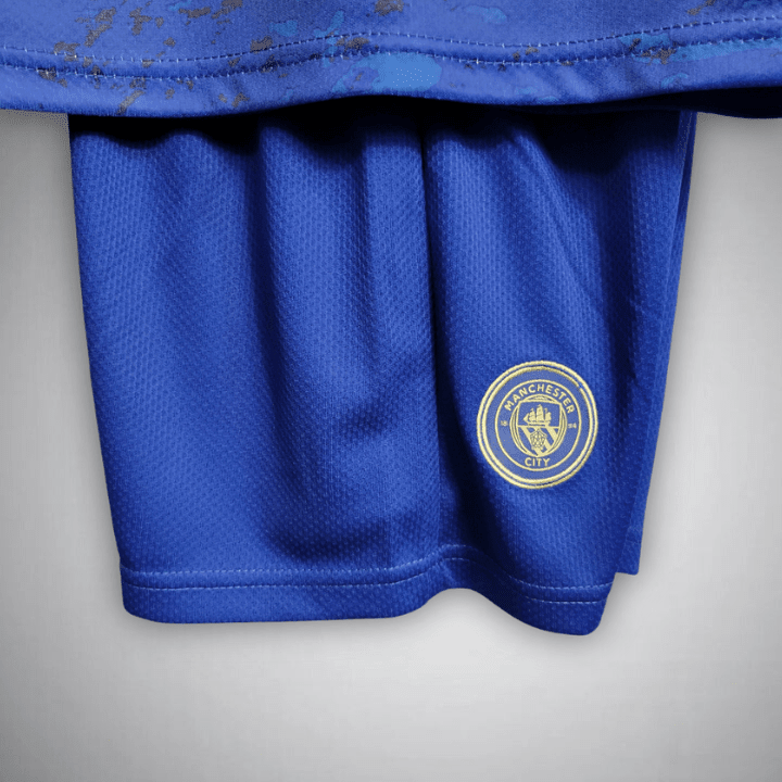 Manchester City "Navy Fusion" Premium Kids Size Kit from FootballPrestige.shop - Premium Concept kits