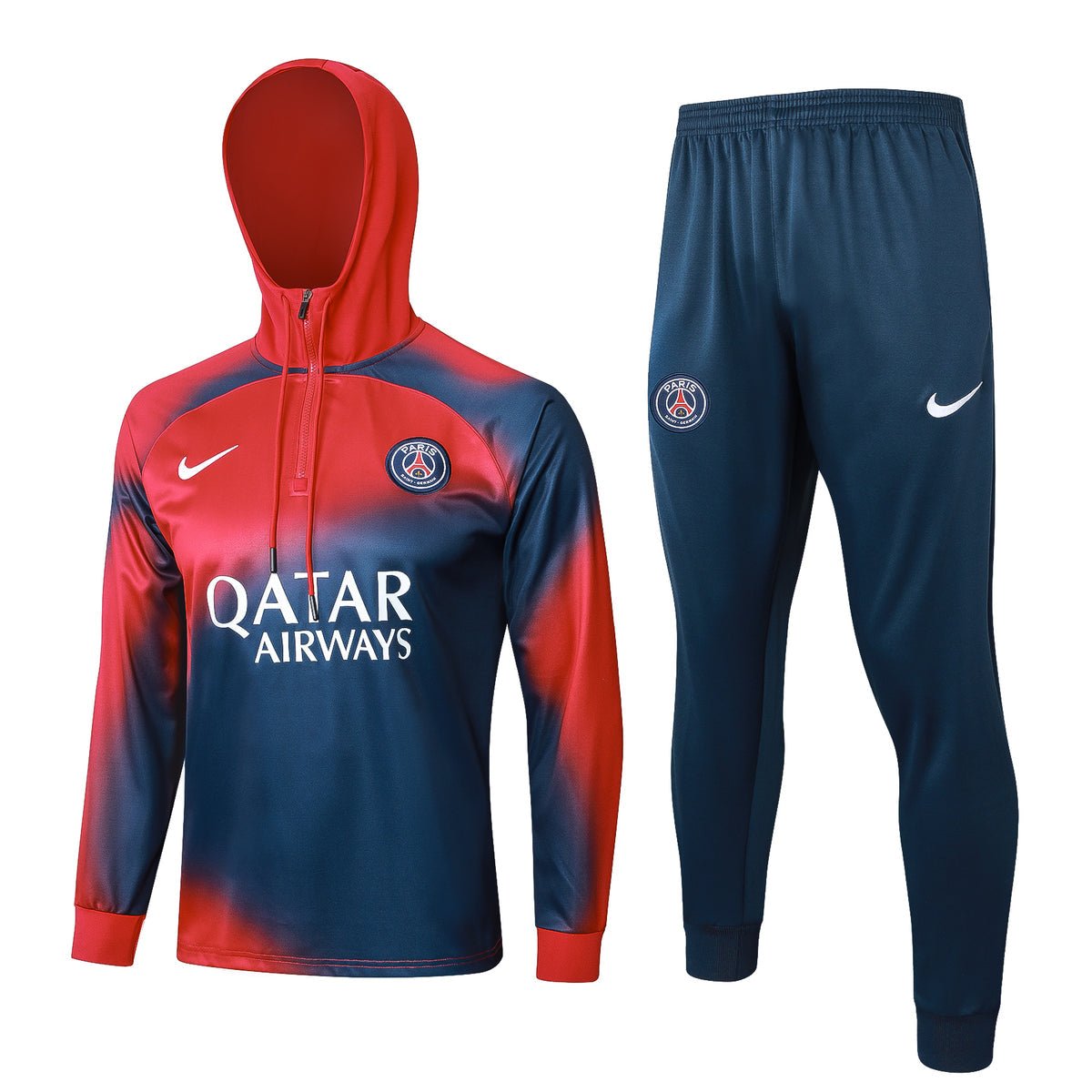 PSG Dark Blue and Red Tracksuit II from FootballPrestige.shop - Premium Concept kits
