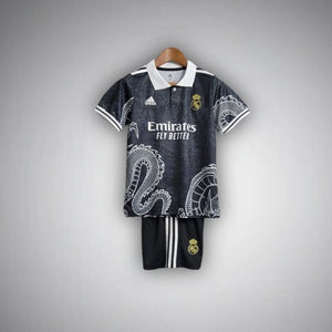 Real Madrid "Dragon Negro" Premium Kids Size Kit from FootballPrestige.shop - Premium Concept kits