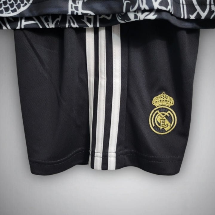Real Madrid "Dragon Negro" Premium Kids Size Kit from FootballPrestige.shop - Premium Concept kits
