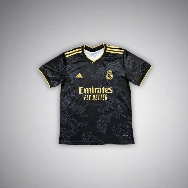 Real Madrid "Golden Drago" Premium Kit from FootballPrestige.shop - Premium Concept kits