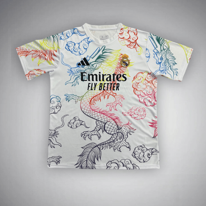 Real Madrid "Rainbow Dragón Blanco" Premium Kit from FootballPrestige.shop - Premium Concept kits